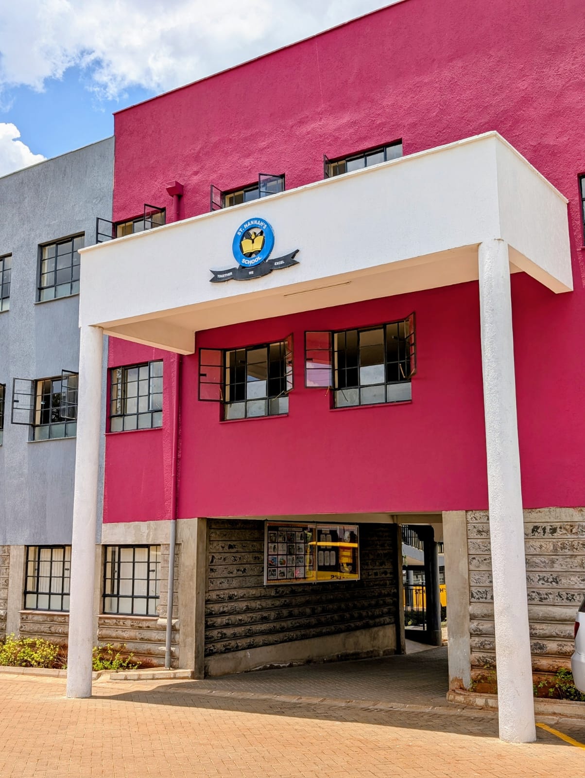 Runda Campus building with the St. Hannah's crest above the entrance